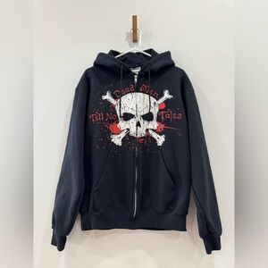 Disney Parks Pirates of the Caribbean Hoodie Black M Medium Unisex EUC